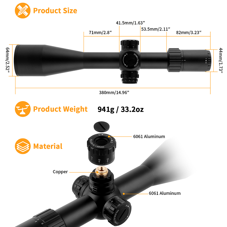 5-30X56 FFP 전술 장거리 스코프 글래스 34m - Outdoor Hunting Range 리뷰 및 가격
