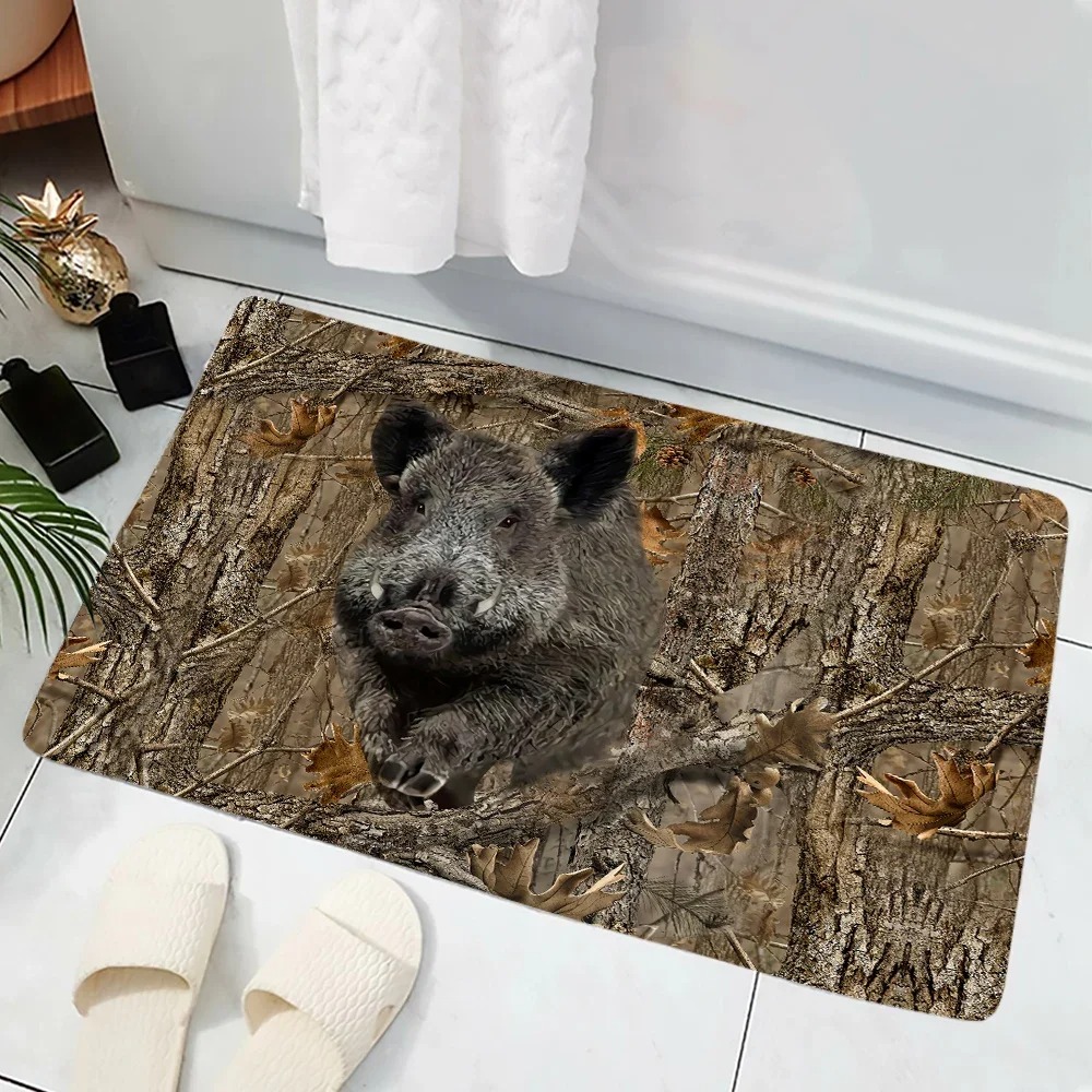 위장 숲 멧돼지 프린트 도어 매트 대담하고 사냥 테마가 - Hunting Outdoor Rug 리뷰 및 가격