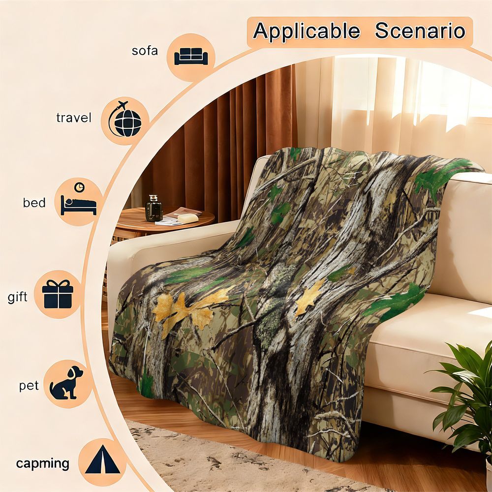 숲 위장 플란넬 담요 부드러운 투척용 러그 야외 사냥  - Hunting Outdoor Rug 리뷰 및 가격