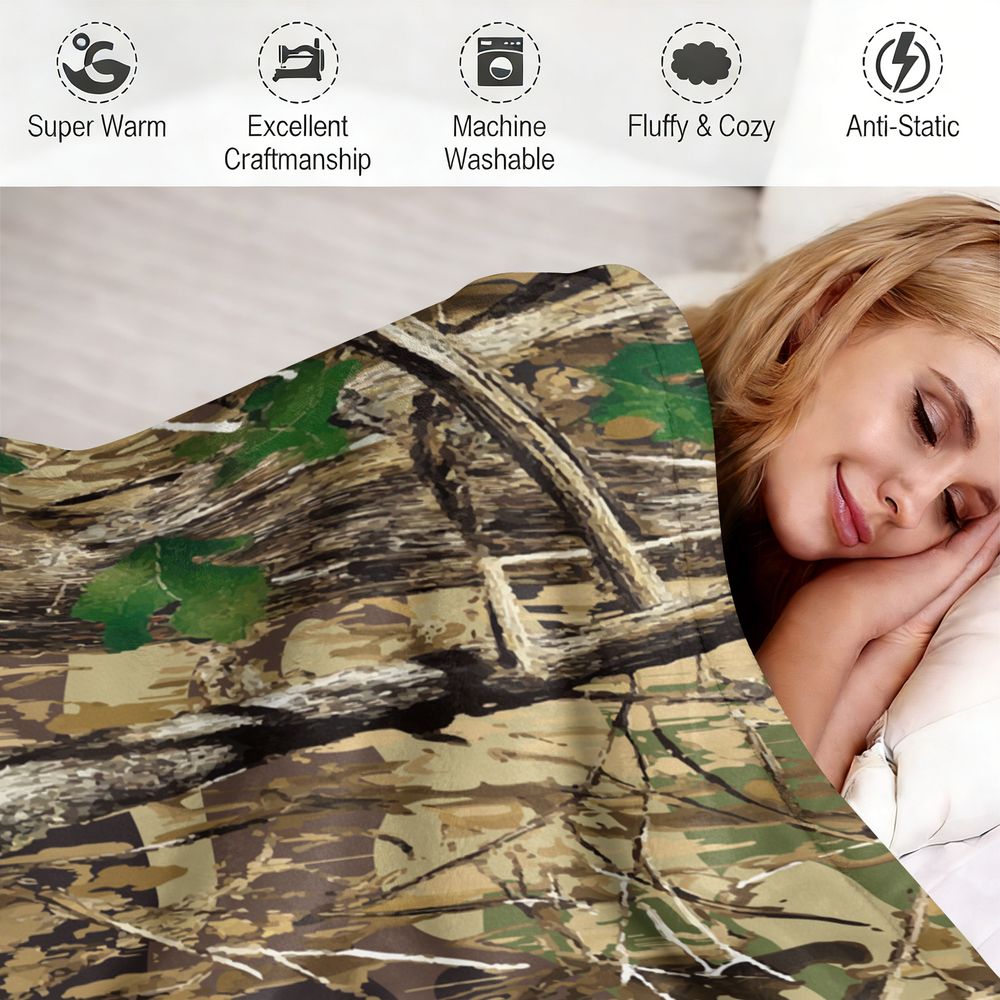 숲 위장 플란넬 담요 부드러운 투척용 러그 야외 사냥  - Hunting Outdoor Rug 리뷰 및 가격